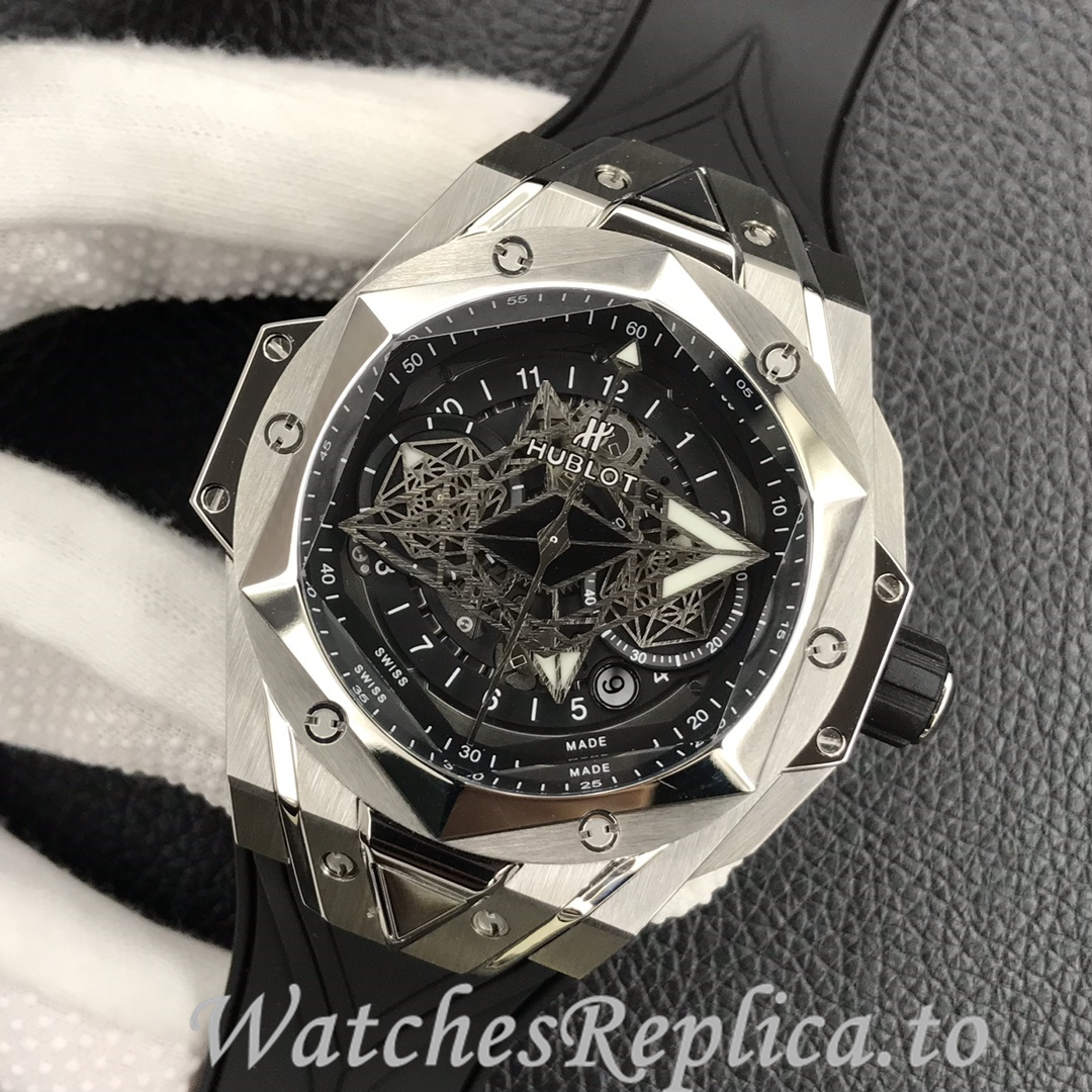 Hublot Replica Big Bang Sang Bleu II Rubber strap 45MM - WatchesReplica.is