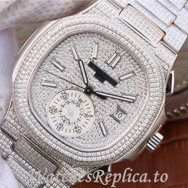 Patek Philippe Replica Nautilus Platinum strap 41MM - WatchesReplica.is