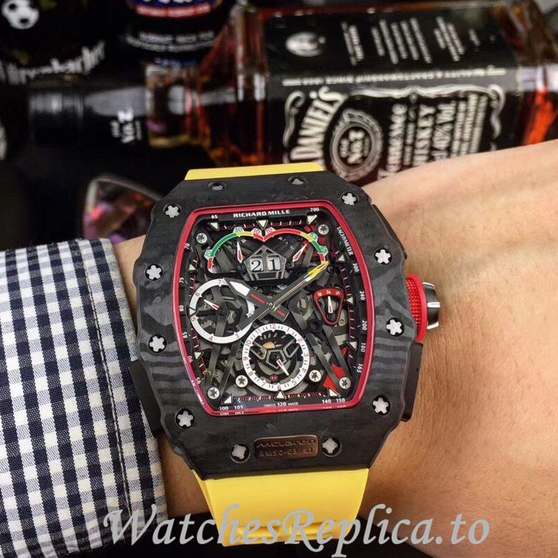 Richard Mille Replica RM011 Rubber strap 50MM - WatchesReplica.is