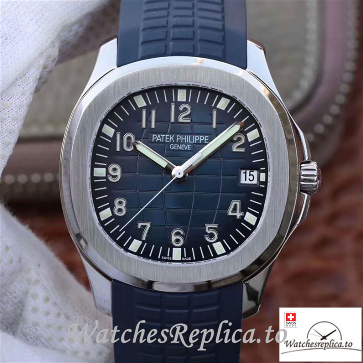 Swiss Patek Philippe Aquanaut Replica 5168G-001 Blue Strap 40MM - WatchesReplica.is