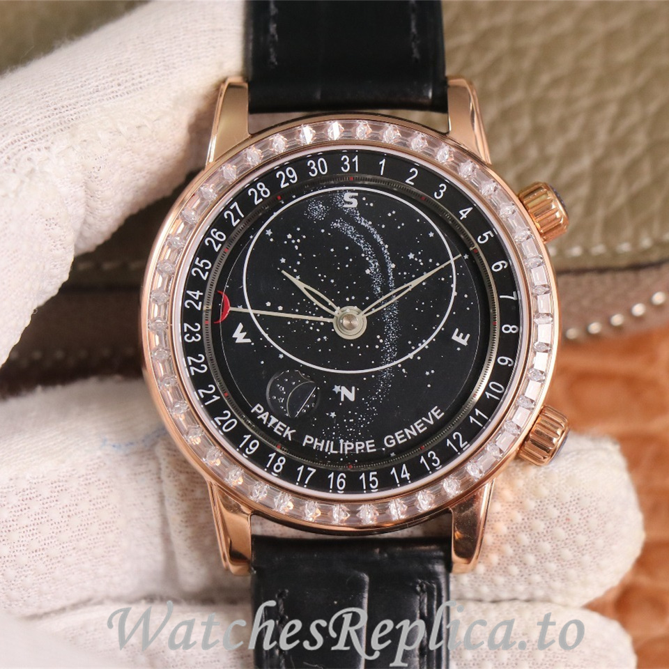 Patek Philippe Replica Complications 6104 Leather strap 44MM - WatchesReplica.is
