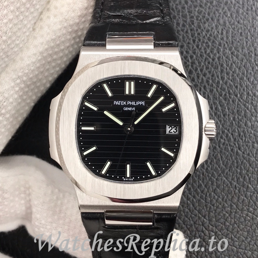 Patek Philippe Replica Nautilus 5711 Leather strap 40MM - WatchesReplica.is