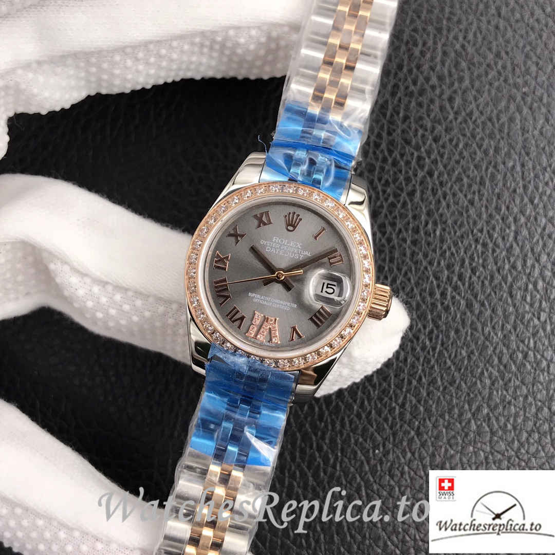 Swiss Rolex Datejust Replica 279174 Stainless steel strap 28MM Silver Dial Diamonds - WatchesReplica.is