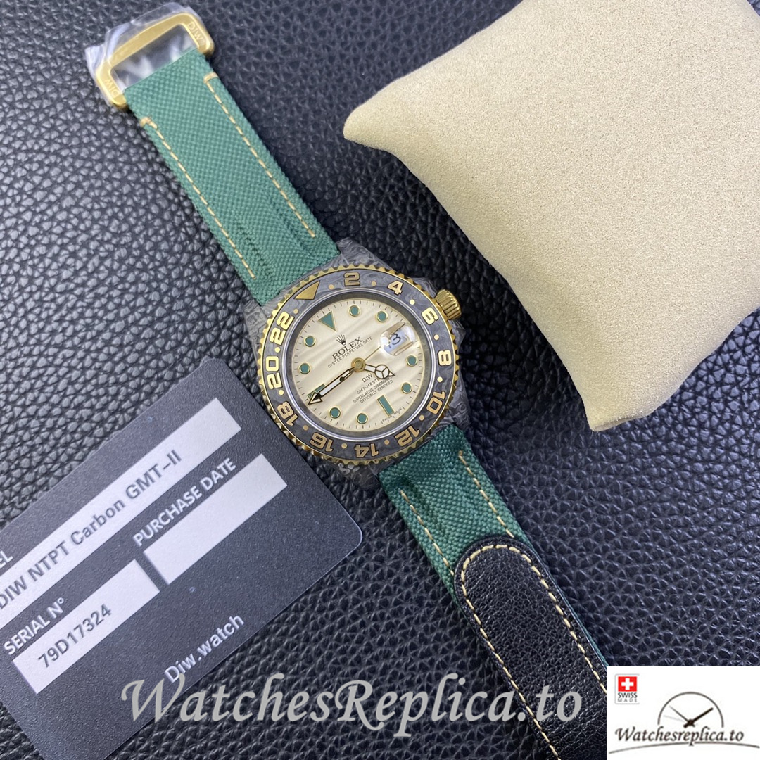 Swiss Rolex GMT Master Electro Carbon Carbon fiber strap 40MM - WatchesReplica.is
