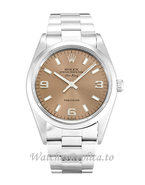 Rolex Air-King Salmon Dial 14000-34 MM - WatchesReplica.is