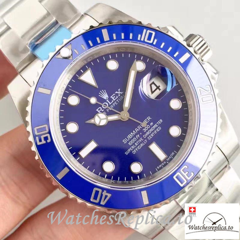 Swiss Rolex Submariner Date Replica 116619LB Silver Strap 40MM - WatchesReplica.is