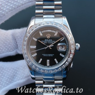 Swiss Rolex Day Date Replica 218399 White Gold strap 41MM - WatchesReplica.is