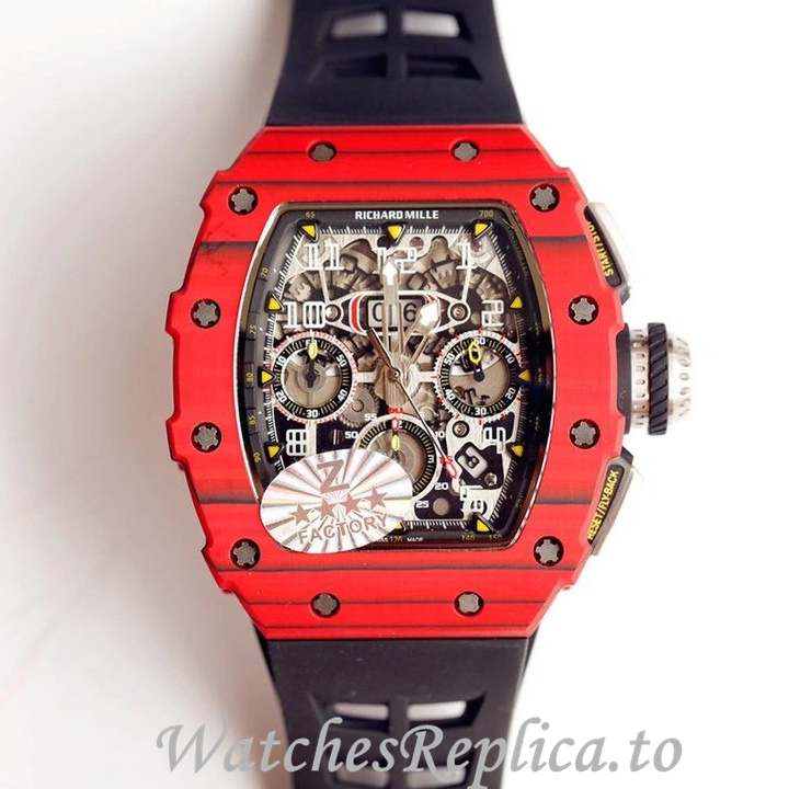 Richard Mille Replica RM011 Rubber strap 50MM - WatchesReplica.is