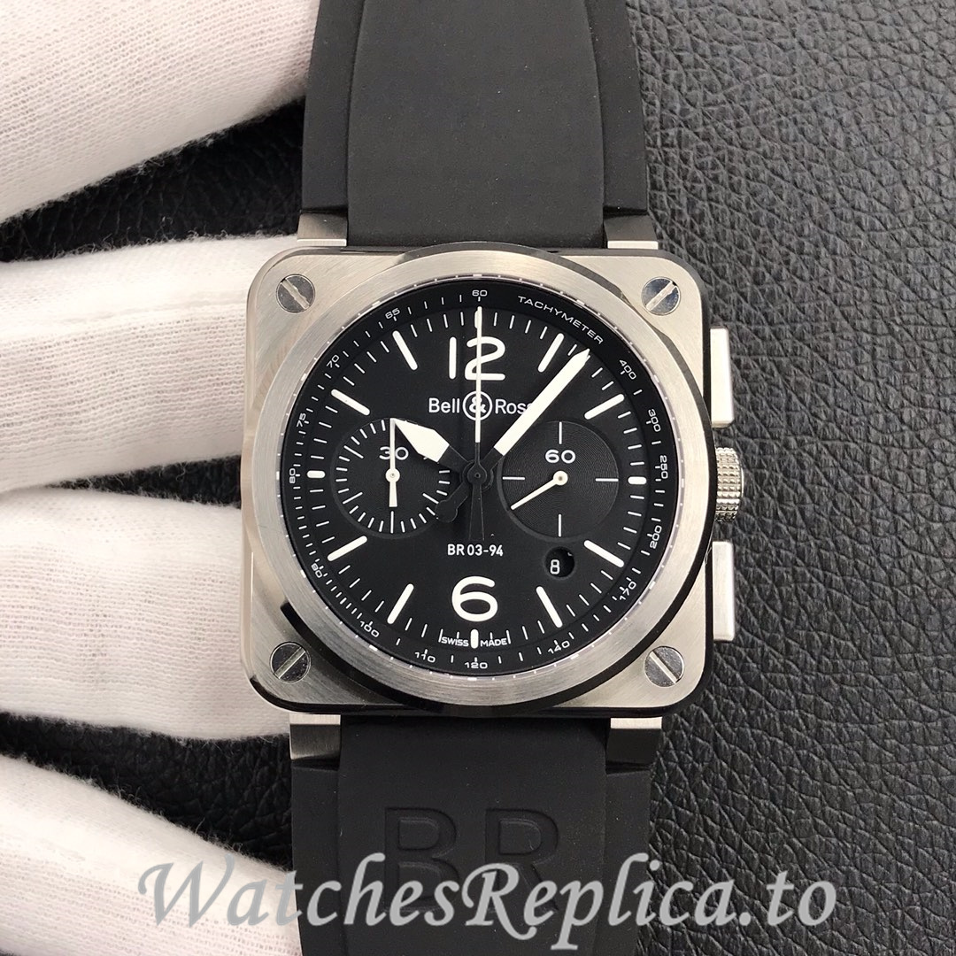 Bell Ross Replica BR 03 BR03-94 Rubber strap 42MM - WatchesReplica.is