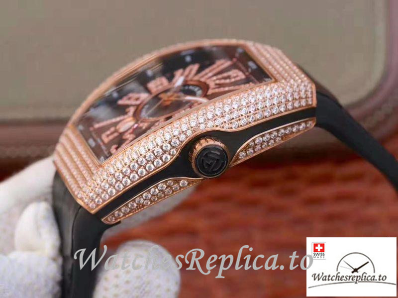 Swiss Franck Muller Vanguard Replica V45.SC.DT.D.NBR.CD.5N.NR Black Strap 44 MM × 54 MM - WatchesReplica.is