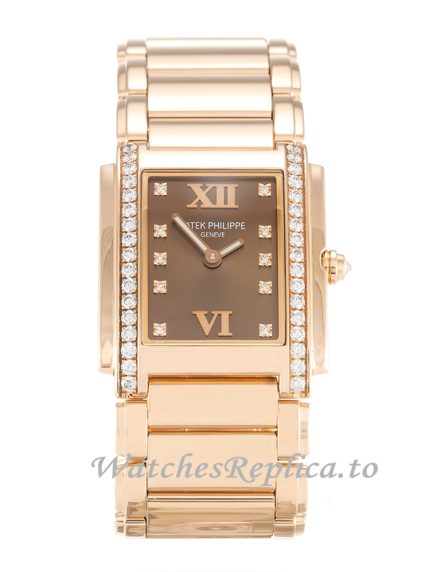 Patek Philippe Twenty 4 Chocolate Diamond Dial 4910/11R 25 MM - WatchesReplica.is