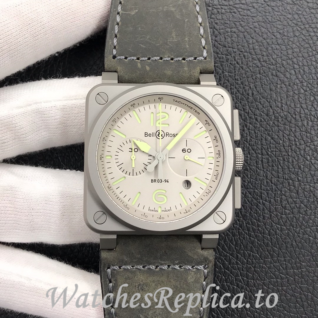 Bell Ross Replica BR 03 BR03-94 Leather strap 42MM - WatchesReplica.is