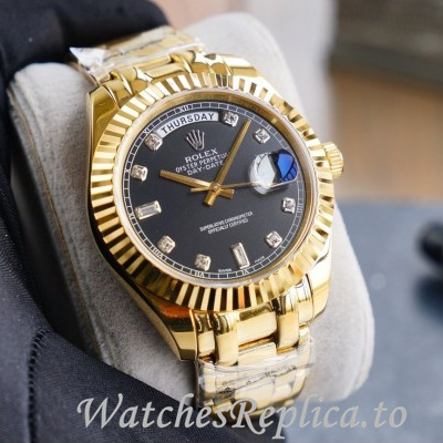 Swiss Rolex Day Date Replica 218238 Yellow Gold strap 40MM - WatchesReplica.is