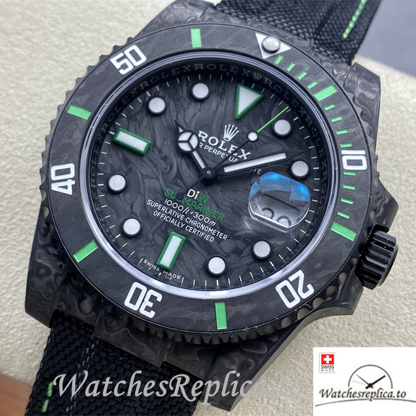 Swiss Rolex Sea Dweller Replica Canvas strap 40MM Green - WatchesReplica.is