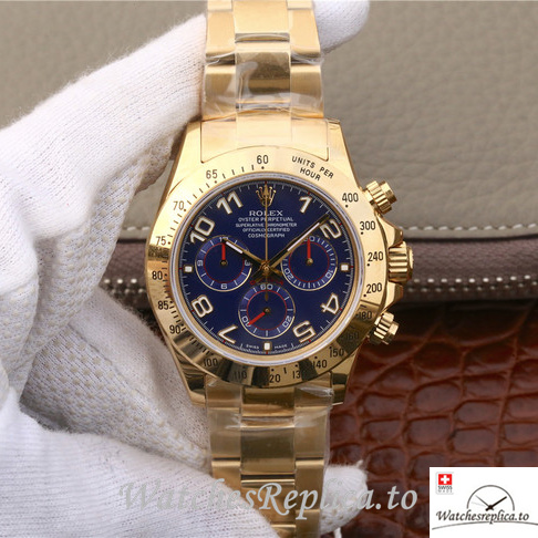 Swiss Rolex Daytona 116528 Yellow Gold strap 40MM - WatchesReplica.is