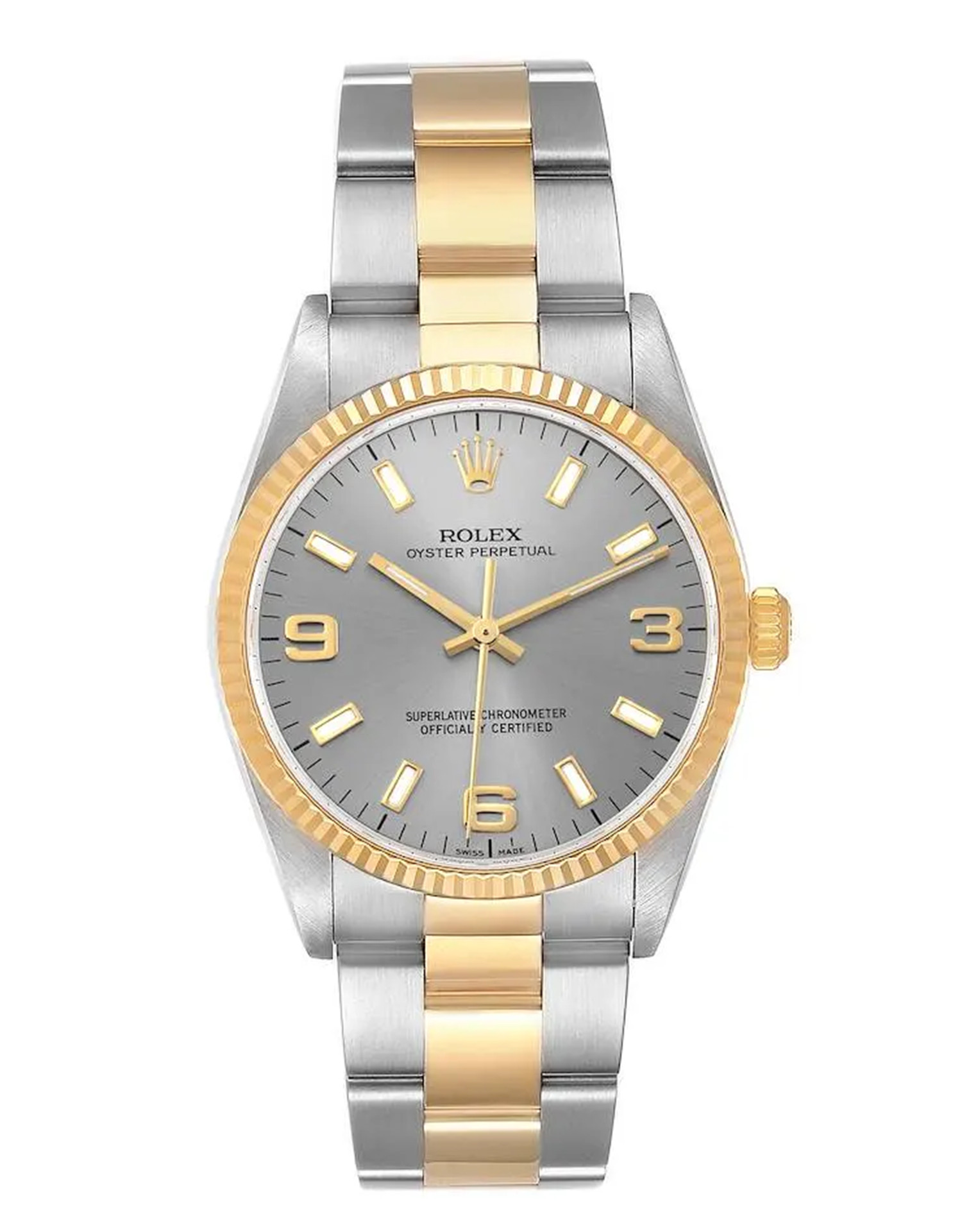 Rolex Oyster Perpetual 14233M 34mm Grey Dial - WatchesReplica.is