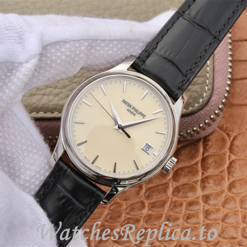 Patek Philippe Replica Calatrava 5227 Leather strap 39MM - WatchesReplica.is