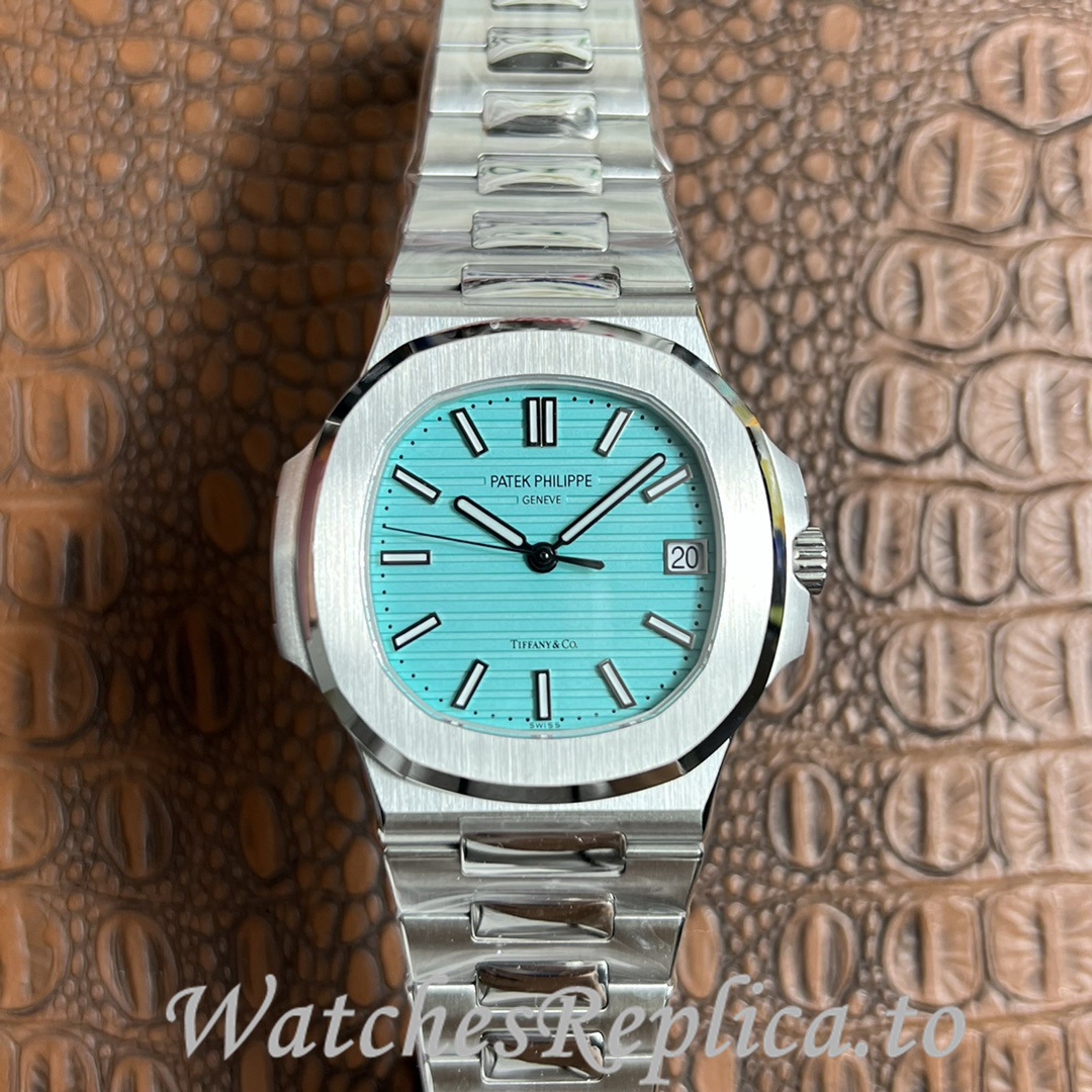 Patek Philippe Replica Nautilus 5711 Platinum strap 40MM - WatchesReplica.is