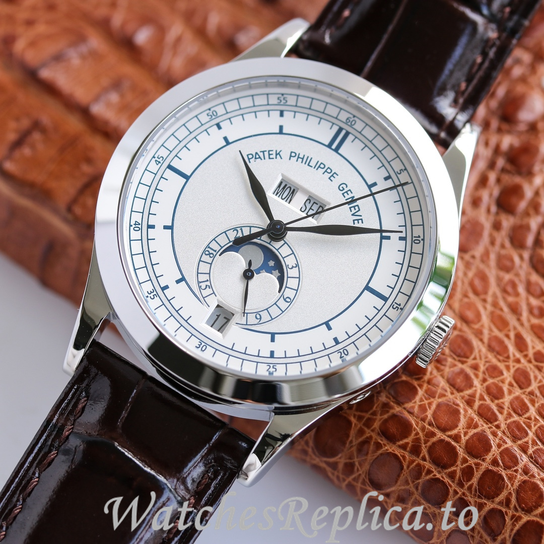 Patek Philippe Replica Complications 5205R Leather strap 38.5MM - WatchesReplica.is