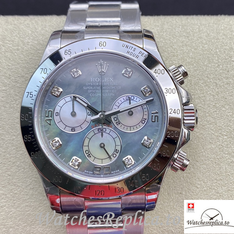 Swiss Rolex Daytona Replica Stainless steel strap 40MM Mother of pearl Dial - WatchesReplica.is