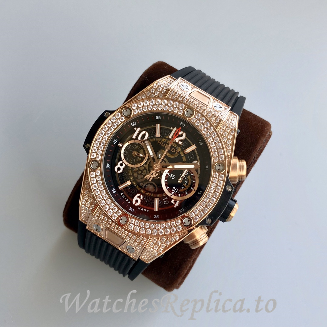 Hublot Replica Big Bang Gypsophila Chronograph v2 Rubber strap 45MM - WatchesReplica.is