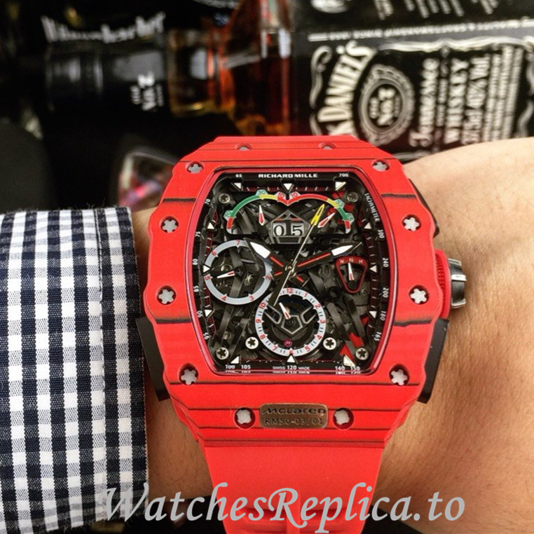Richard Mille Replica RM011 Rubber strap 50MM - WatchesReplica.is