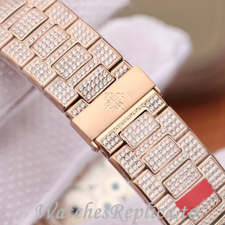 Patek Philippe Replica Nautilus Rose Gold strap 40MM - WatchesReplica.is