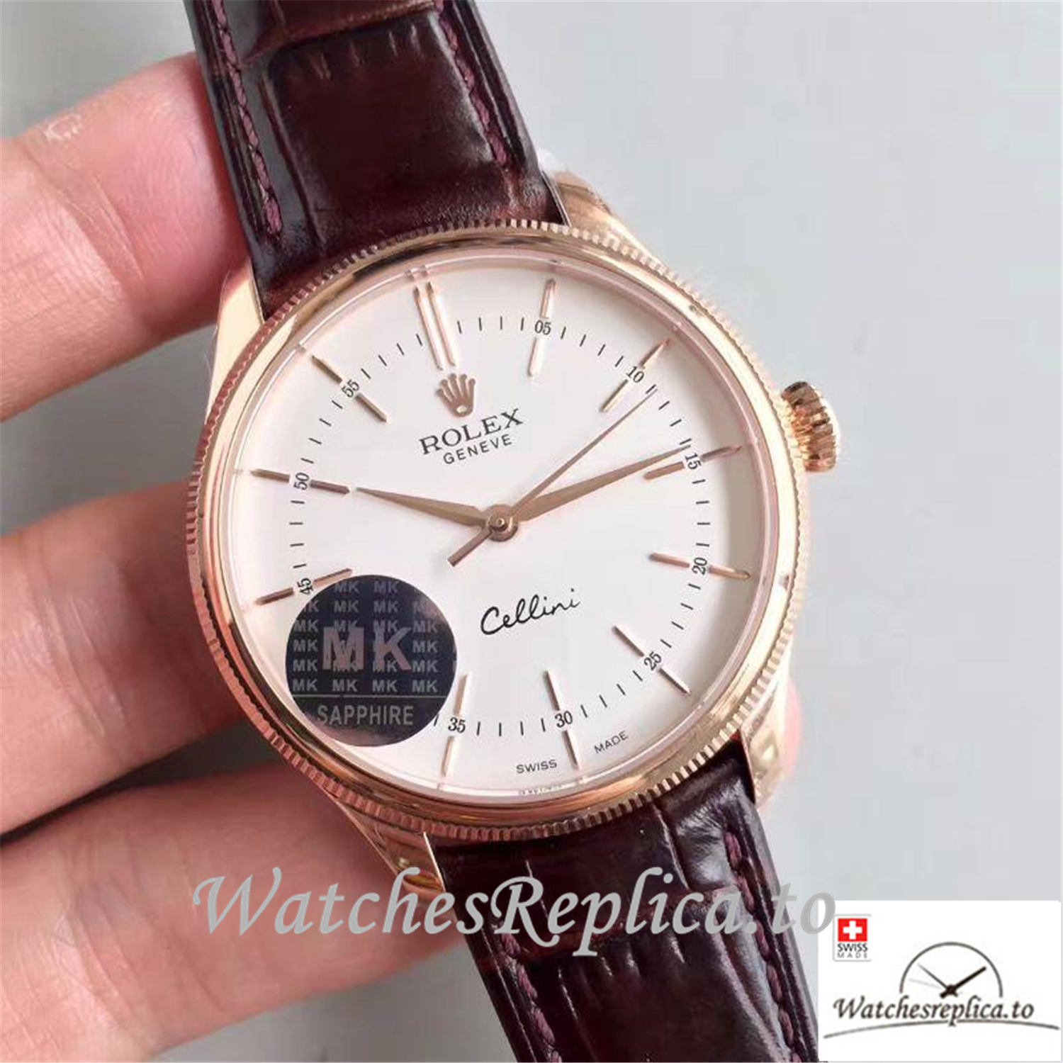 Swiss Rolex Cellini Replica 50505 001 White Dial 39MM - WatchesReplica.is