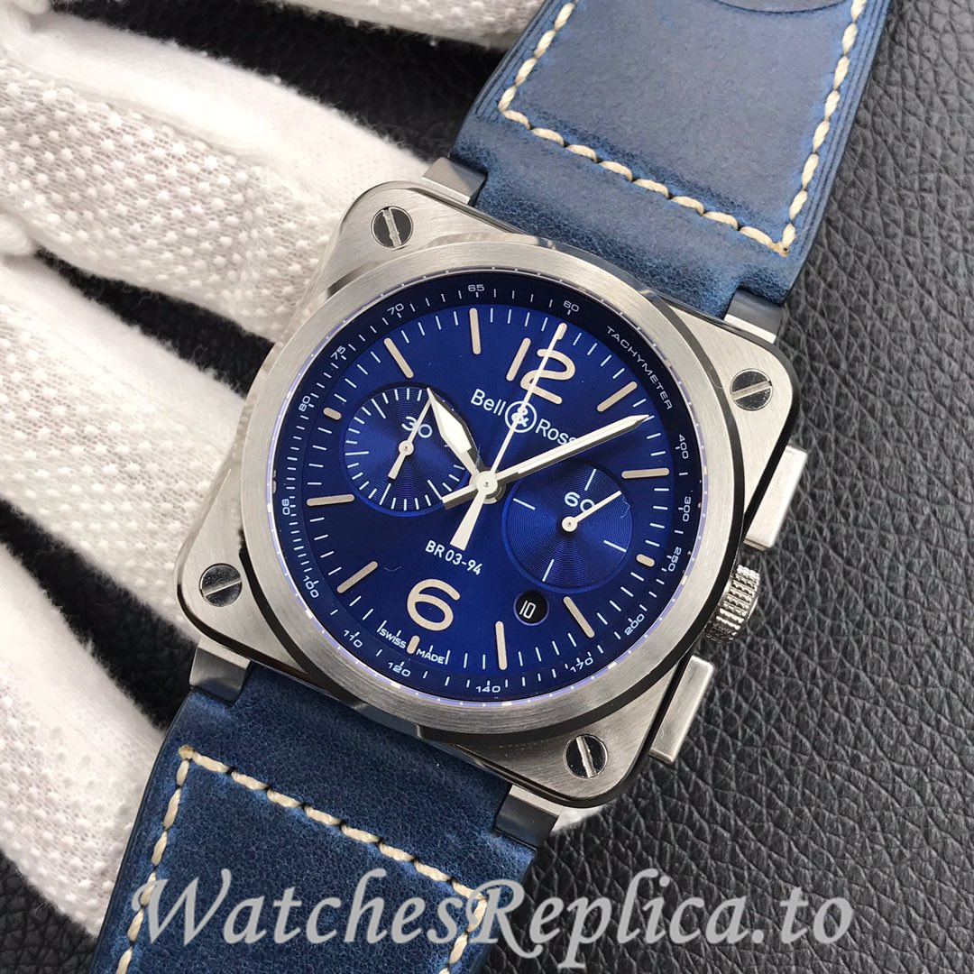 Bell Ross Replica BR 03 BR03-94 Leather strap 42MM - WatchesReplica.is