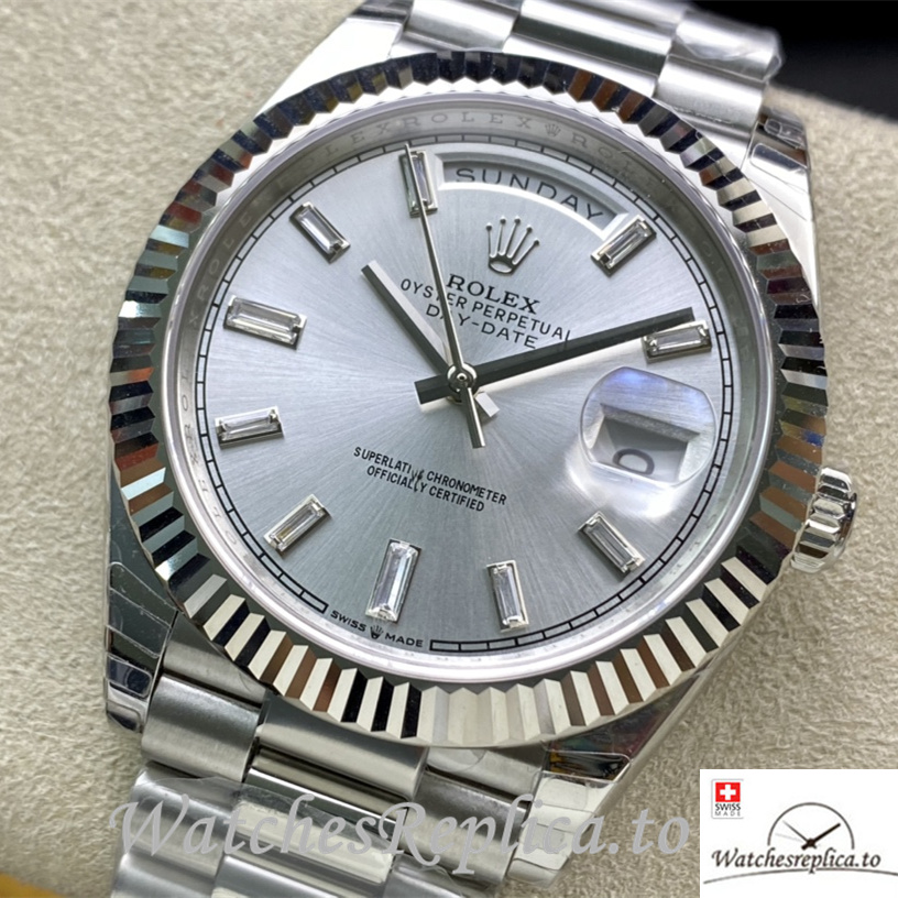 Swiss Rolex Day Date Replica 228239 Stainless steel strap 40MM - WatchesReplica.is