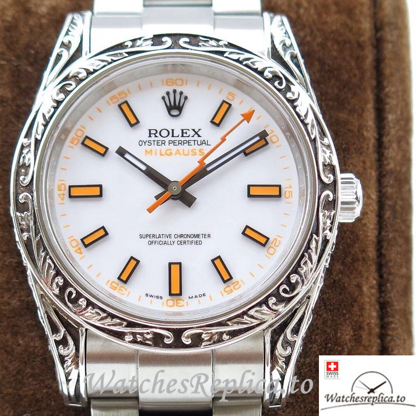 Swiss Rolex Milgauss Replica 116400GV Stainless steel strap 40MM - WatchesReplica.is
