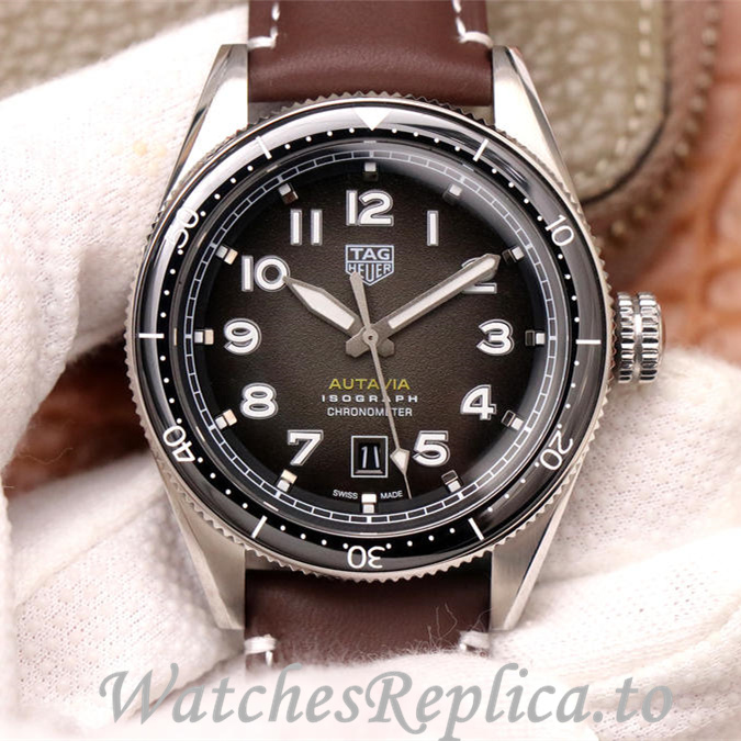 Tag Heuer Replica Autavia Leather strap 42MM - WatchesReplica.is