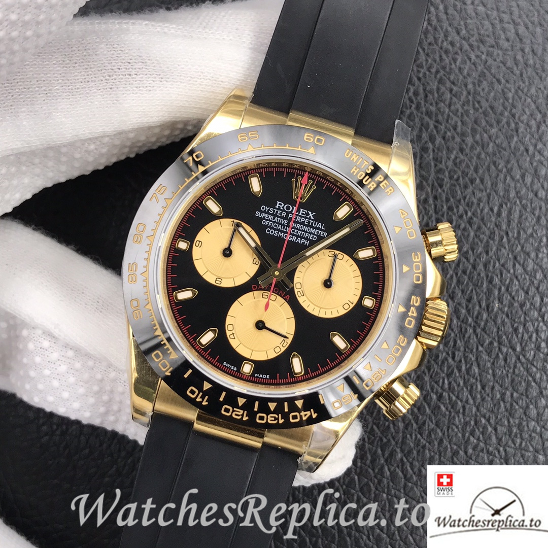 Swiss Rolex Daytona Replica 116518LN Rubber strap 40MM - WatchesReplica.is