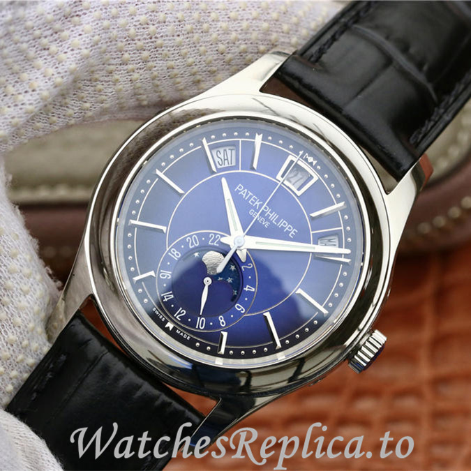Patek Philippe Replica Complications 5205G Leather strap 40MM - WatchesReplica.is