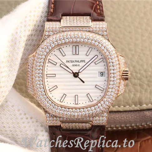Patek Philippe Replica Nautilus 5719 Leather strap 40MM - WatchesReplica.is
