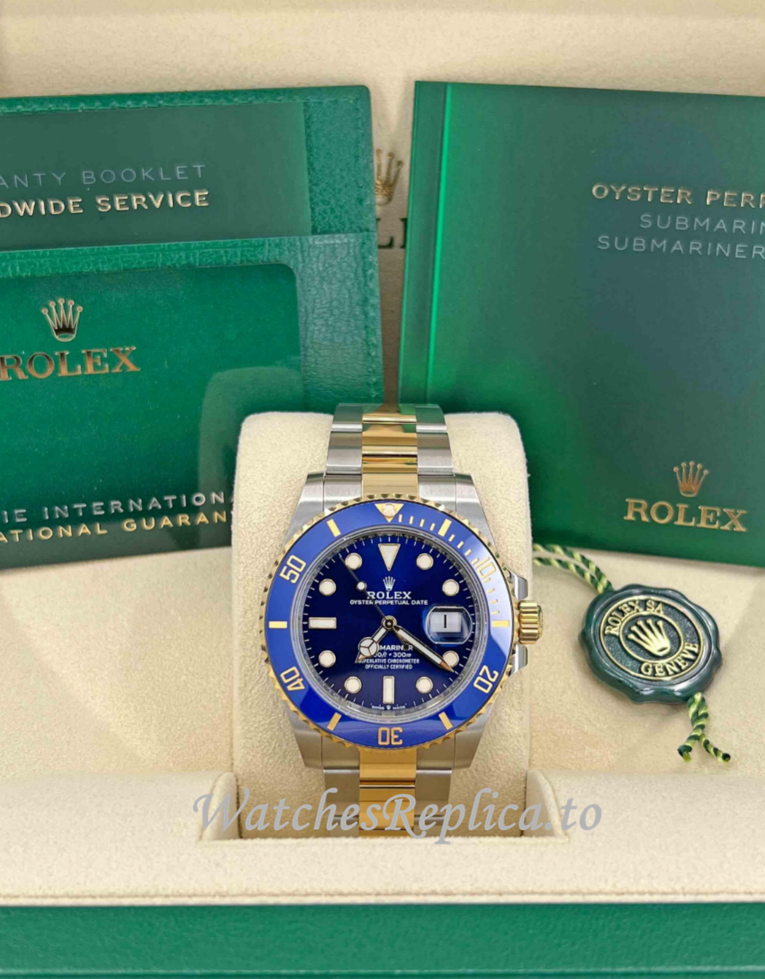 Rolex Submariner Date Stainless Steel 18K Yellow Gold Blue Dial 126613LB 41mm - WatchesReplica.is