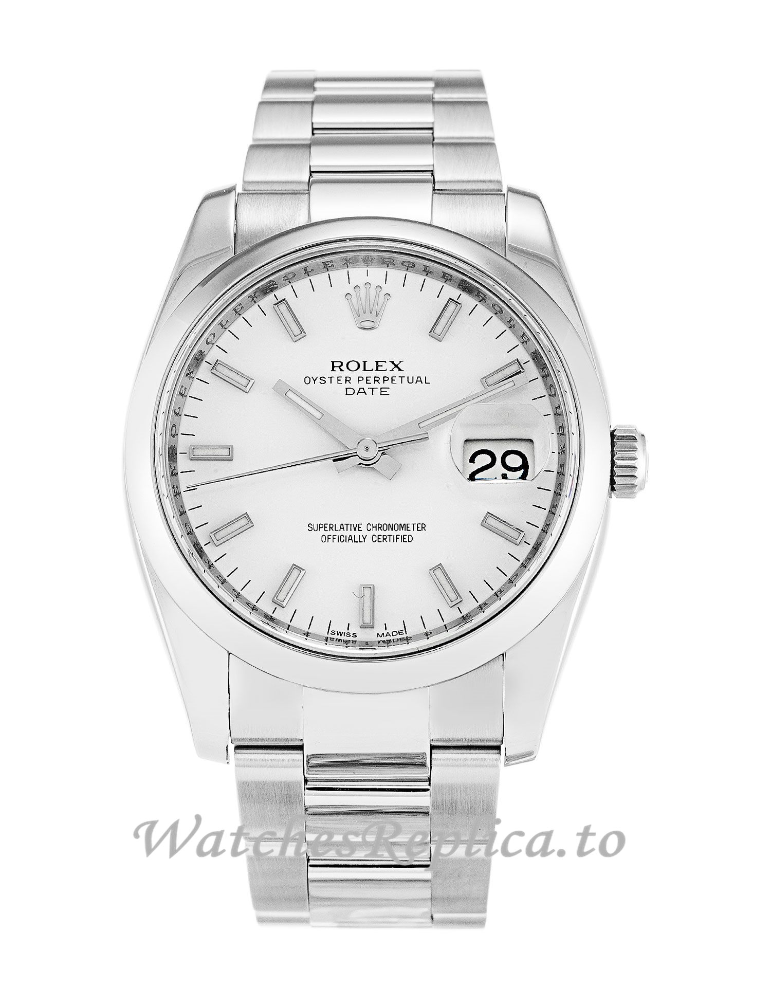 Rolex Oyster Perpetual Date White Dial 115200 - WatchesReplica.is