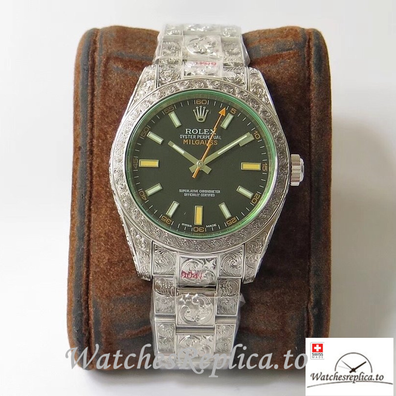 Swiss Rolex Milgauss Replica Stainless steel strap 40MM - WatchesReplica.is