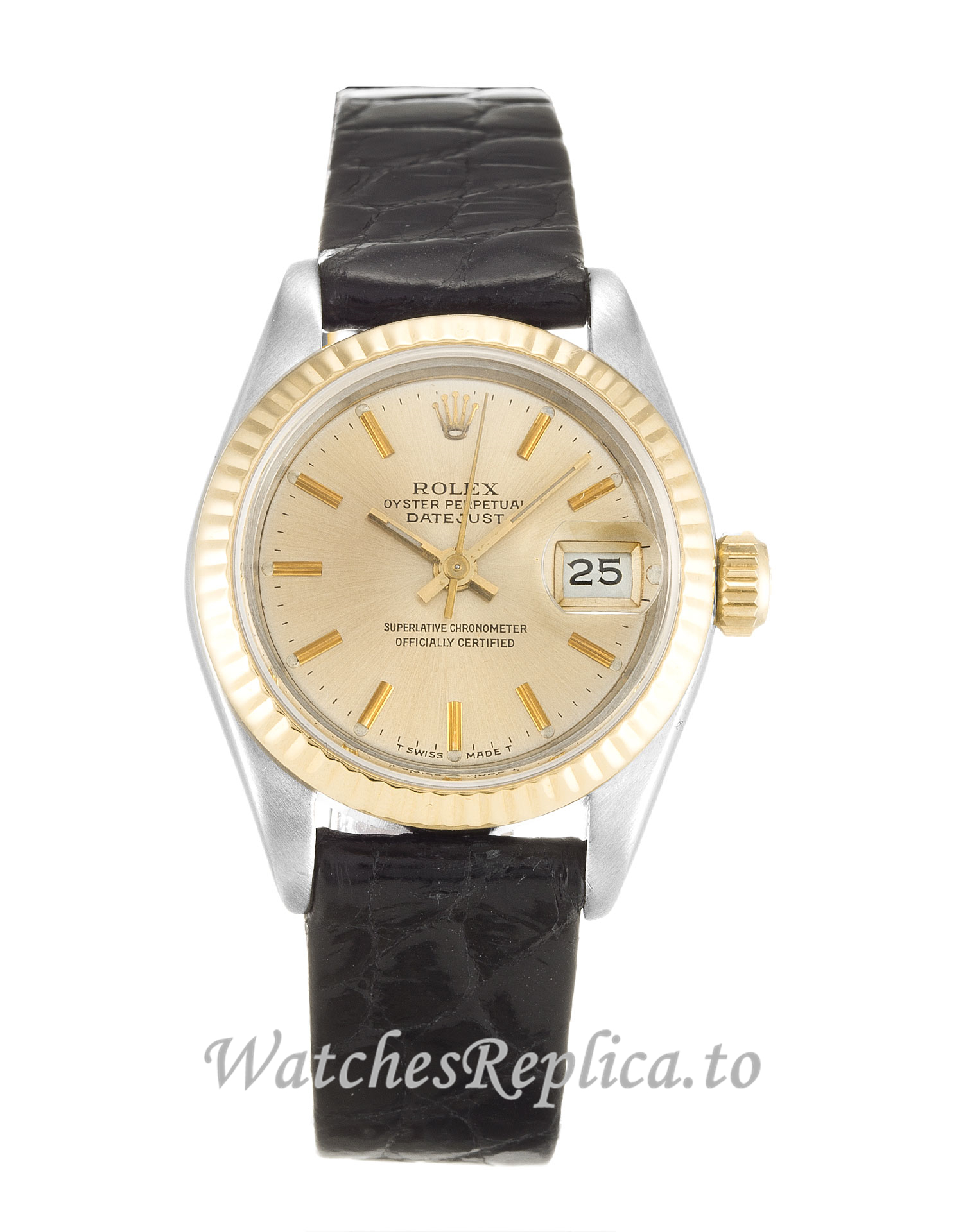 Rolex Datejust Lady Champagne Dial 69173 26MM - WatchesReplica.is