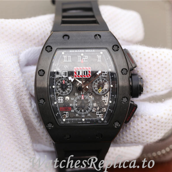 Richard Mille Replica RM011 Rubber strap 50MM - WatchesReplica.is
