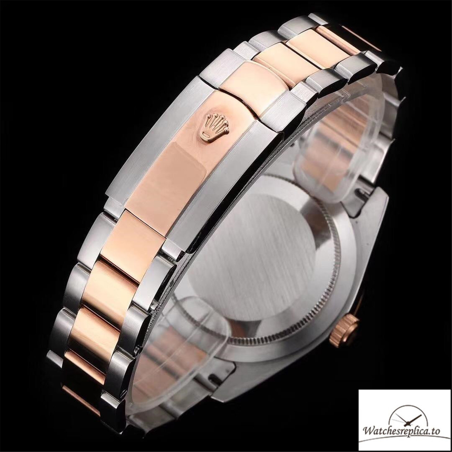 Swiss Rolex Air King Replica 116900 Rose Gold Bezel Black Dial 40MM - WatchesReplica.is