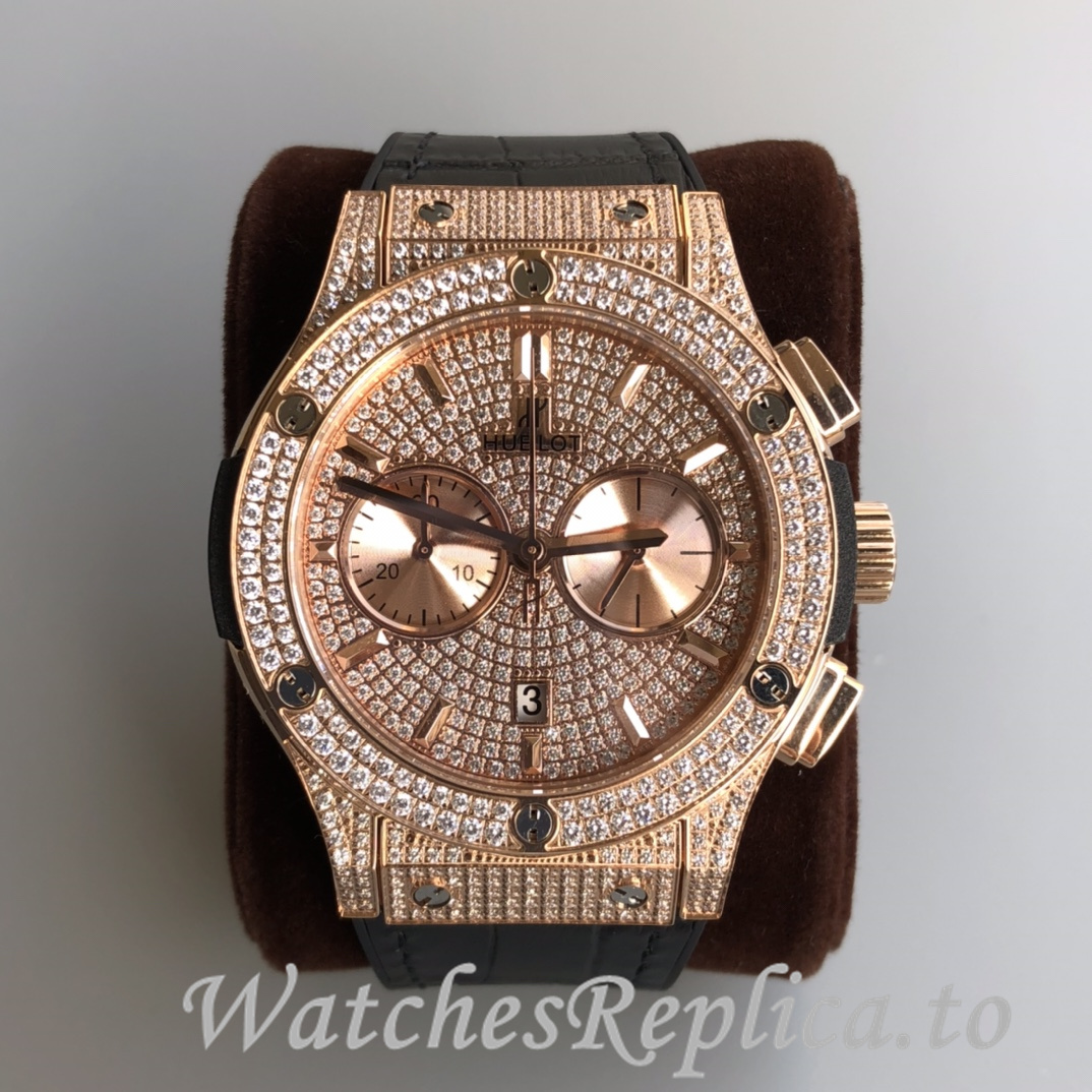Hublot Replica Classic Fusion Gypsophila Chronograph Rubber strap 45MM - WatchesReplica.is