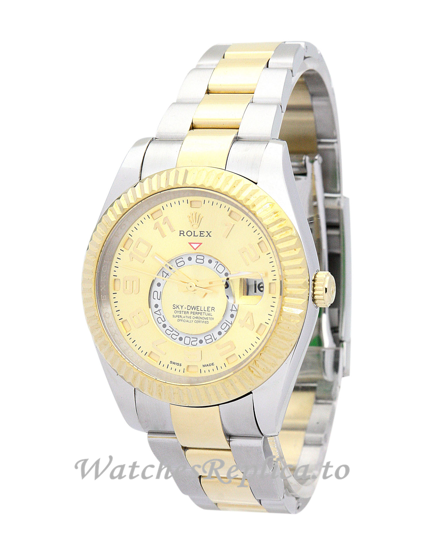 Rolex Sky Dweller Gold Dial 326938 42MM - WatchesReplica.is