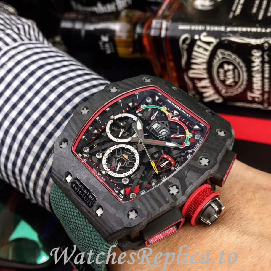 Richard Mille Replica RM011 Canvas strap 50MM - WatchesReplica.is