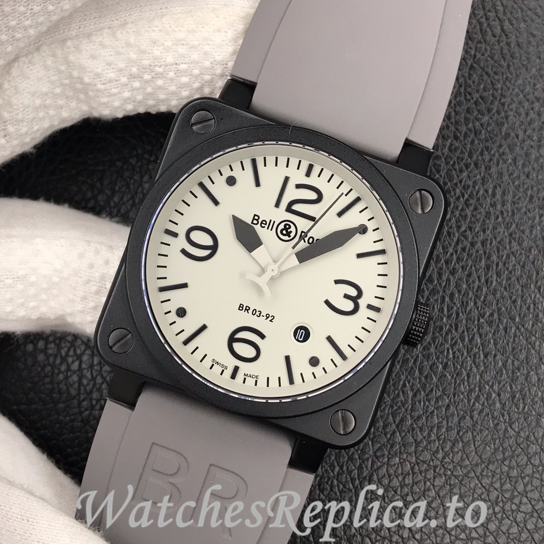 Bell Ross Replica BR 03 BR03-92 Rubber strap 42MM - WatchesReplica.is