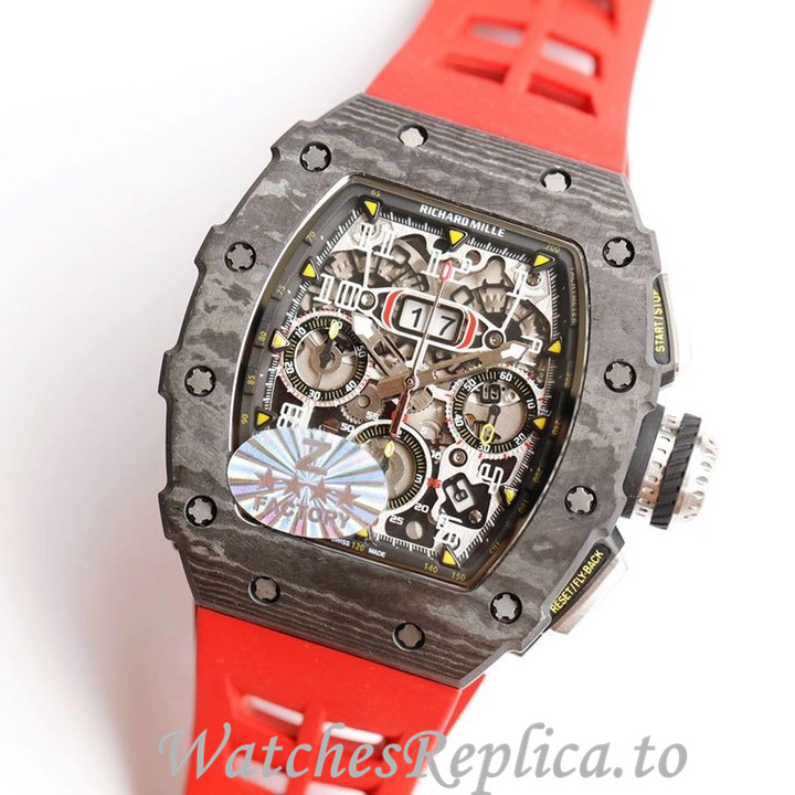 Richard Mille Replica RM011 Rubber strap 50MM - WatchesReplica.is