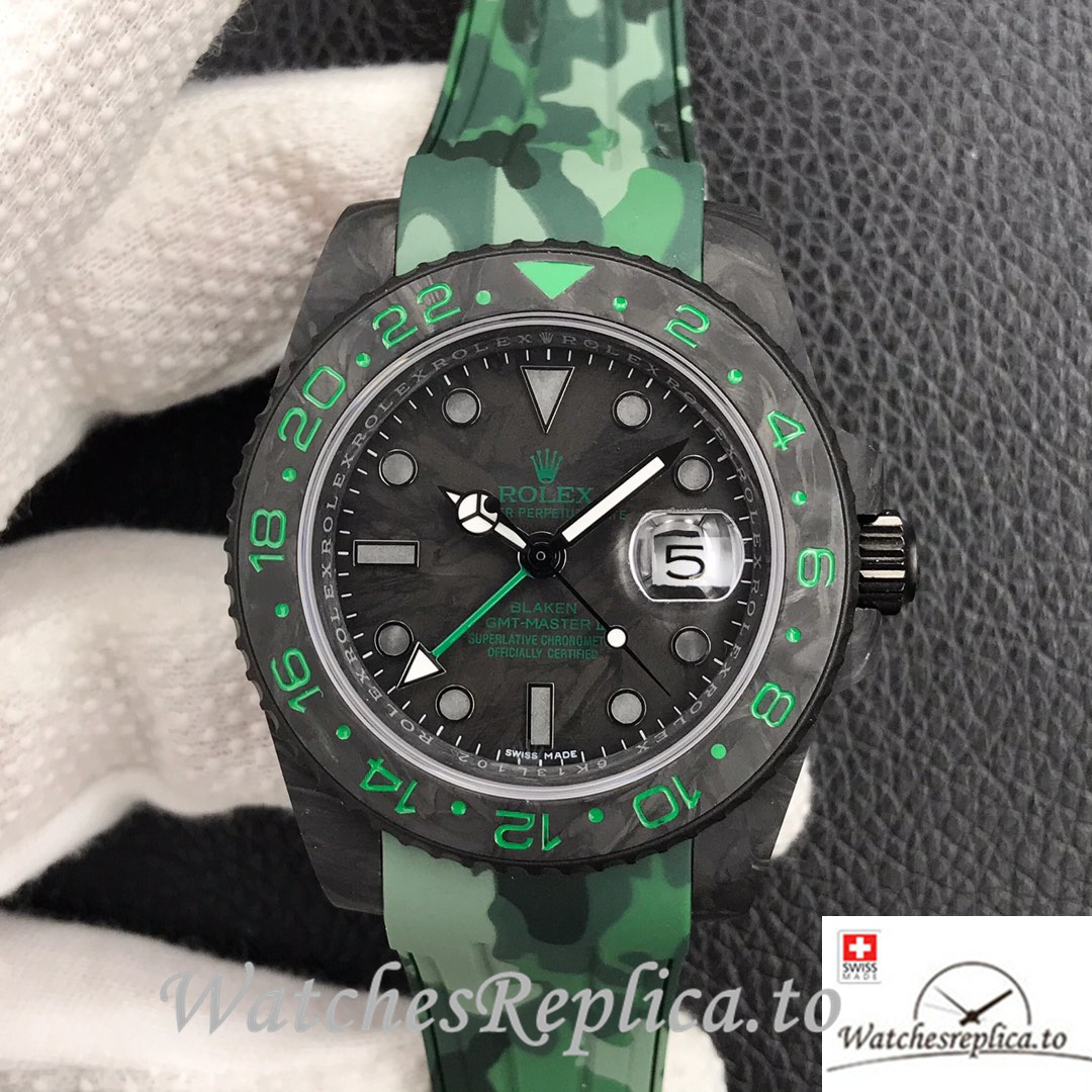 Swiss Rolex GMT-Master Replica Rubber strap 40MM - WatchesReplica.is