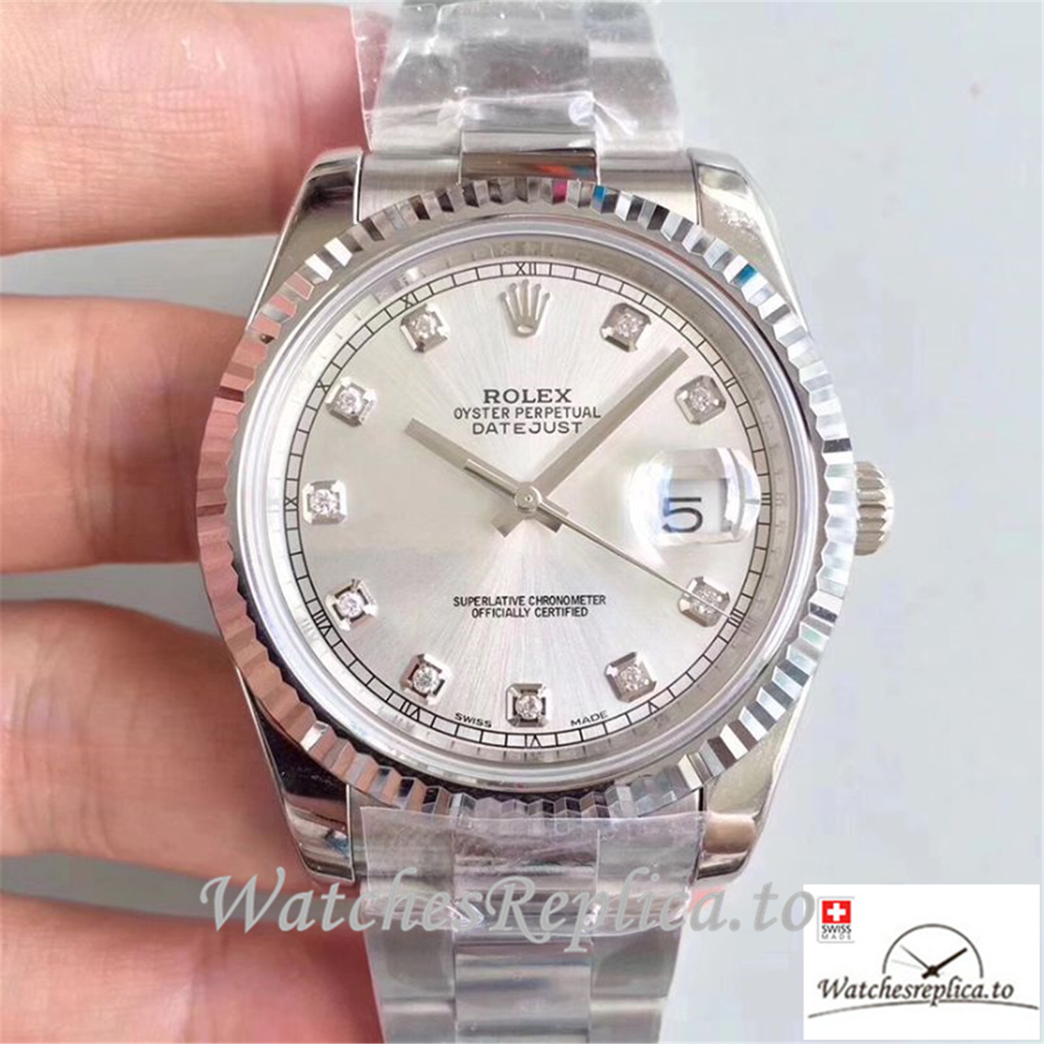 Swiss Rolex Datejust Replica 116334-0009 Silver Dial 41MM - WatchesReplica.is