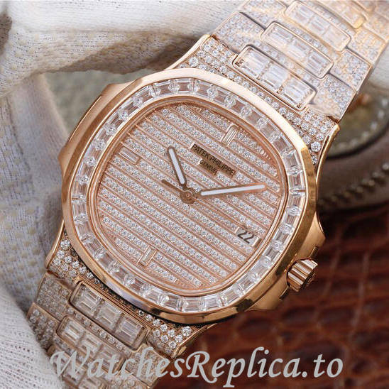 Patek Philippe Replica Nautilus 5719 Rose Gold strap 40MM - WatchesReplica.is