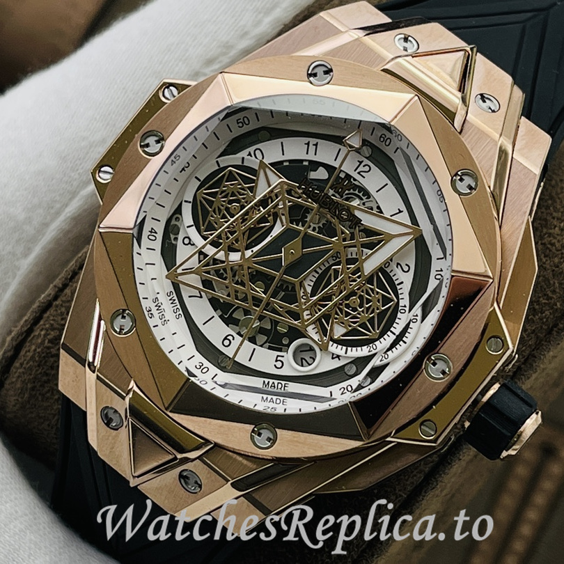 Hublot Replica Big Bang Sang Bleu II Rubber strap 45MM - WatchesReplica.is